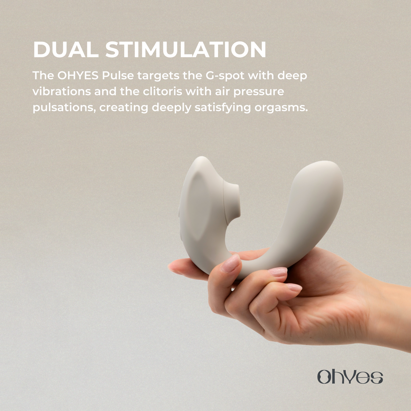 ohyes - OHYES Pulse dubbele vibrator met luchtdruk en G-spot stimulatie: Beige