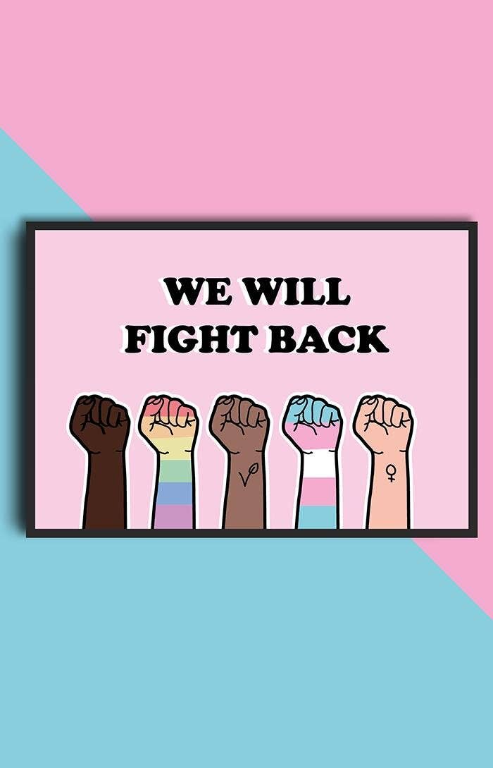 Chiaralascura - We zullen terugvechten - Feministische kunstafdruk: A4