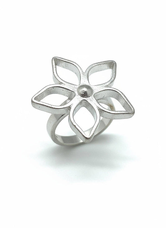 Gloria Mago - Blom onregelmatige ring zilver verguld 10µ