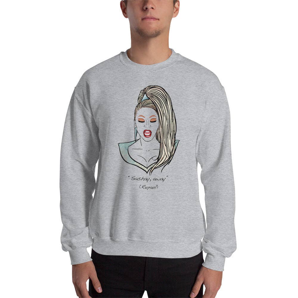 El loco del Pelo Rizo - Sweatshirt, uniseks, Rupaul: Blanco / M