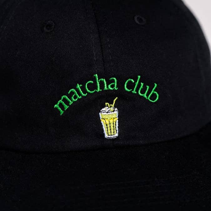 arrel - responsible apparel - Matcha club Premium Dad Cap - zwart & groen