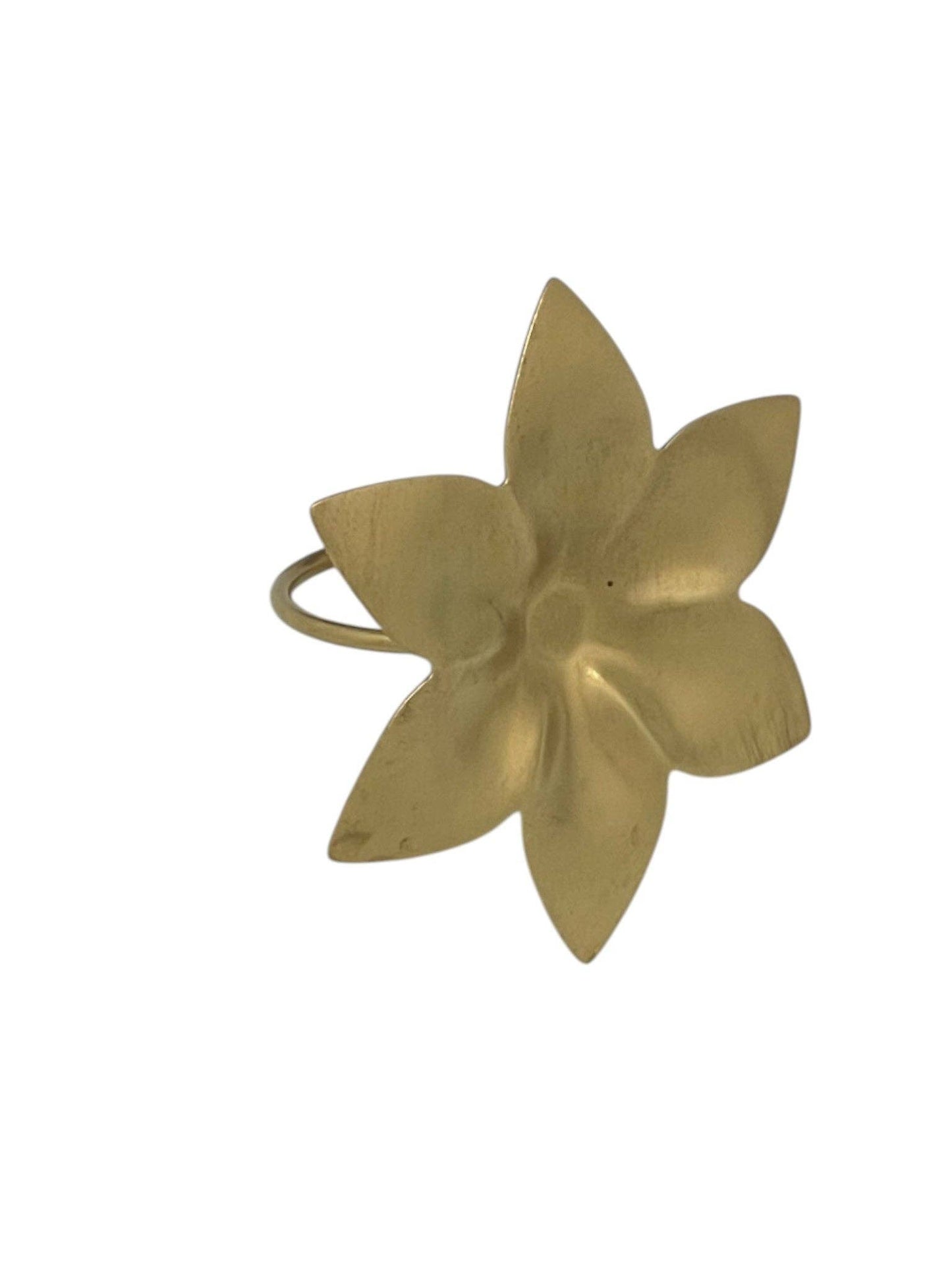 Gloria Mago - Messingring met 3D-bloem, 10 µ zilver of verguld: Plateado