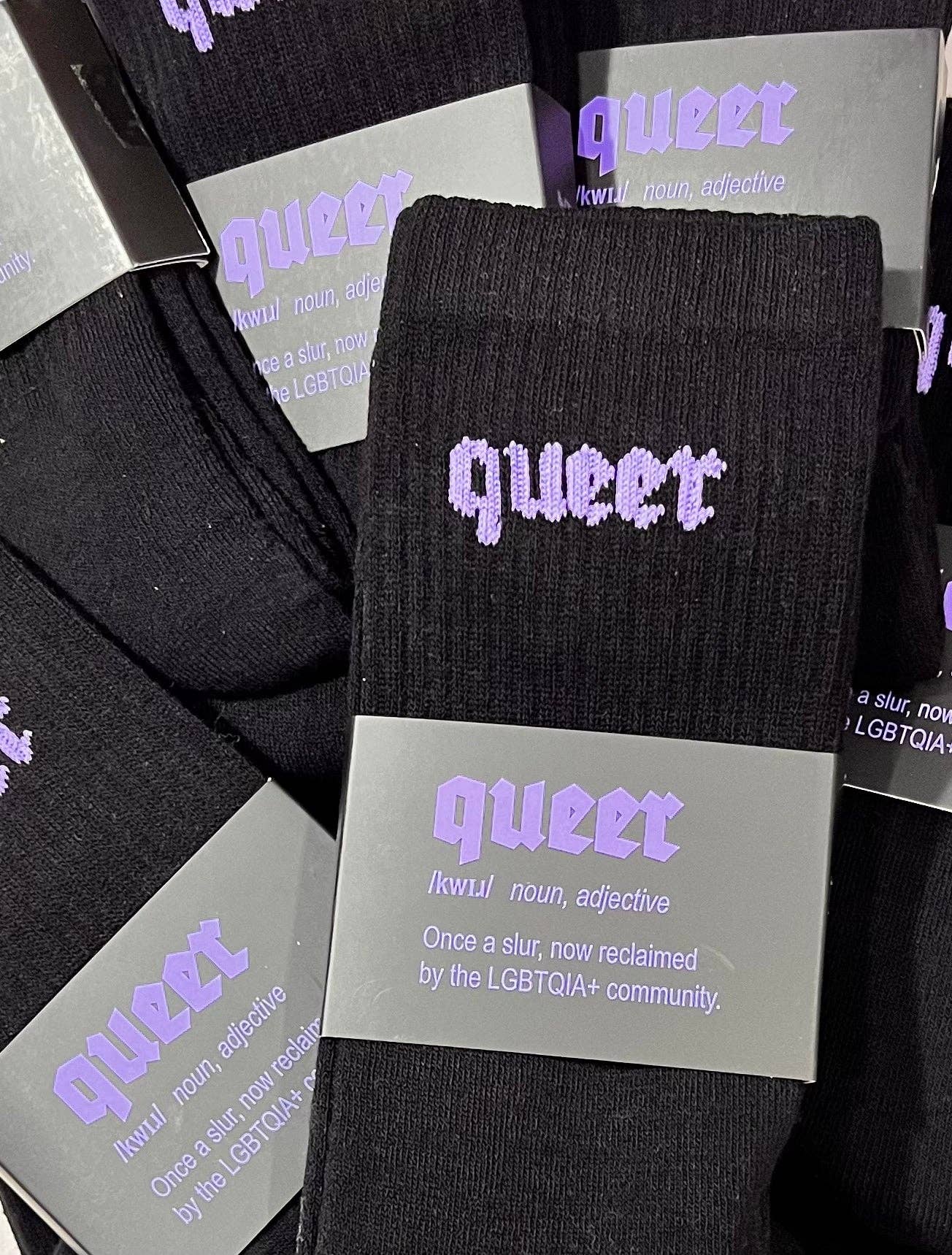 Keller Kreuzberg GmbH - QUEER sokken zwart/lila: 36-41