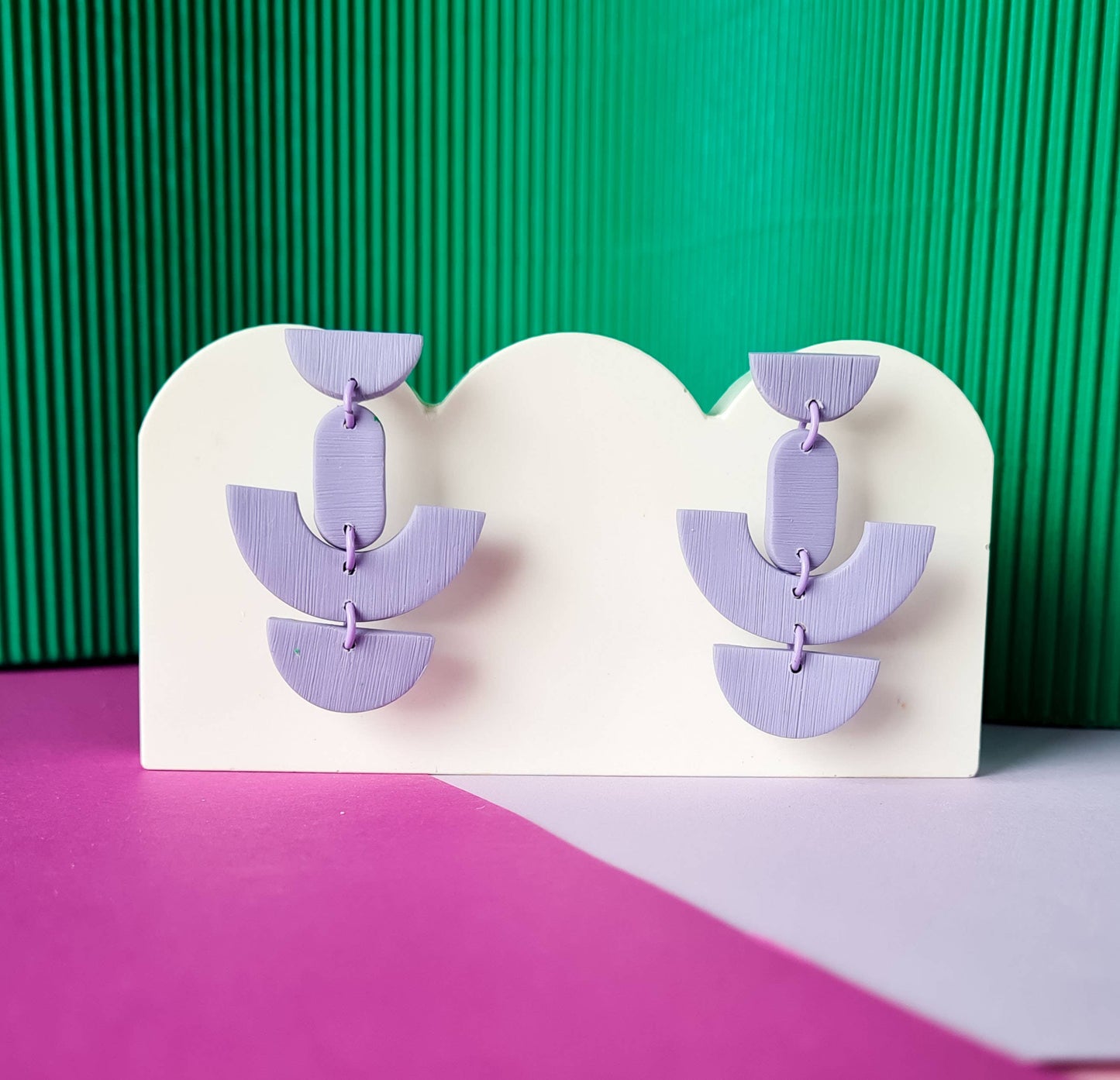 Mono - Handgemaakte oorbellen van polymeerklei | 3 kleuren: Groen