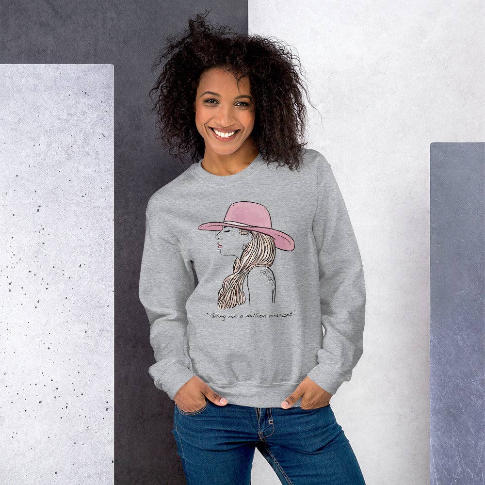 El loco del Pelo Rizo - Lady Gaga sweatshirt, uniseks: Sport grijs / M