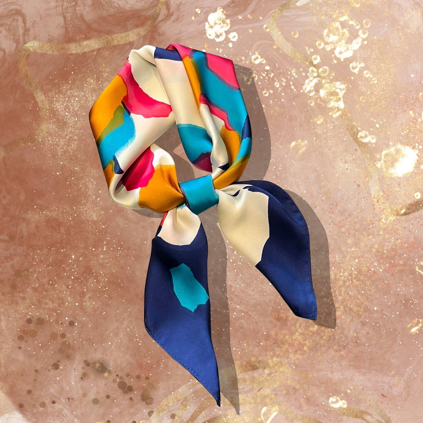 Lourens Exclusive - Sjaaltje - trendy kleurrijk - 70 x 70cm - silk
