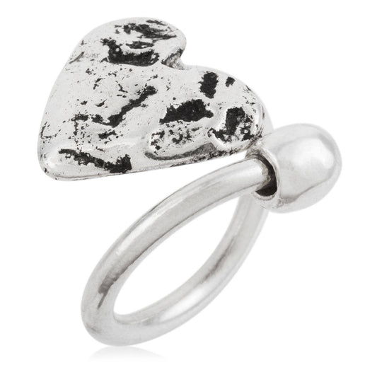 Gloria Mago - 925 verzilverde ring „hart van steen”