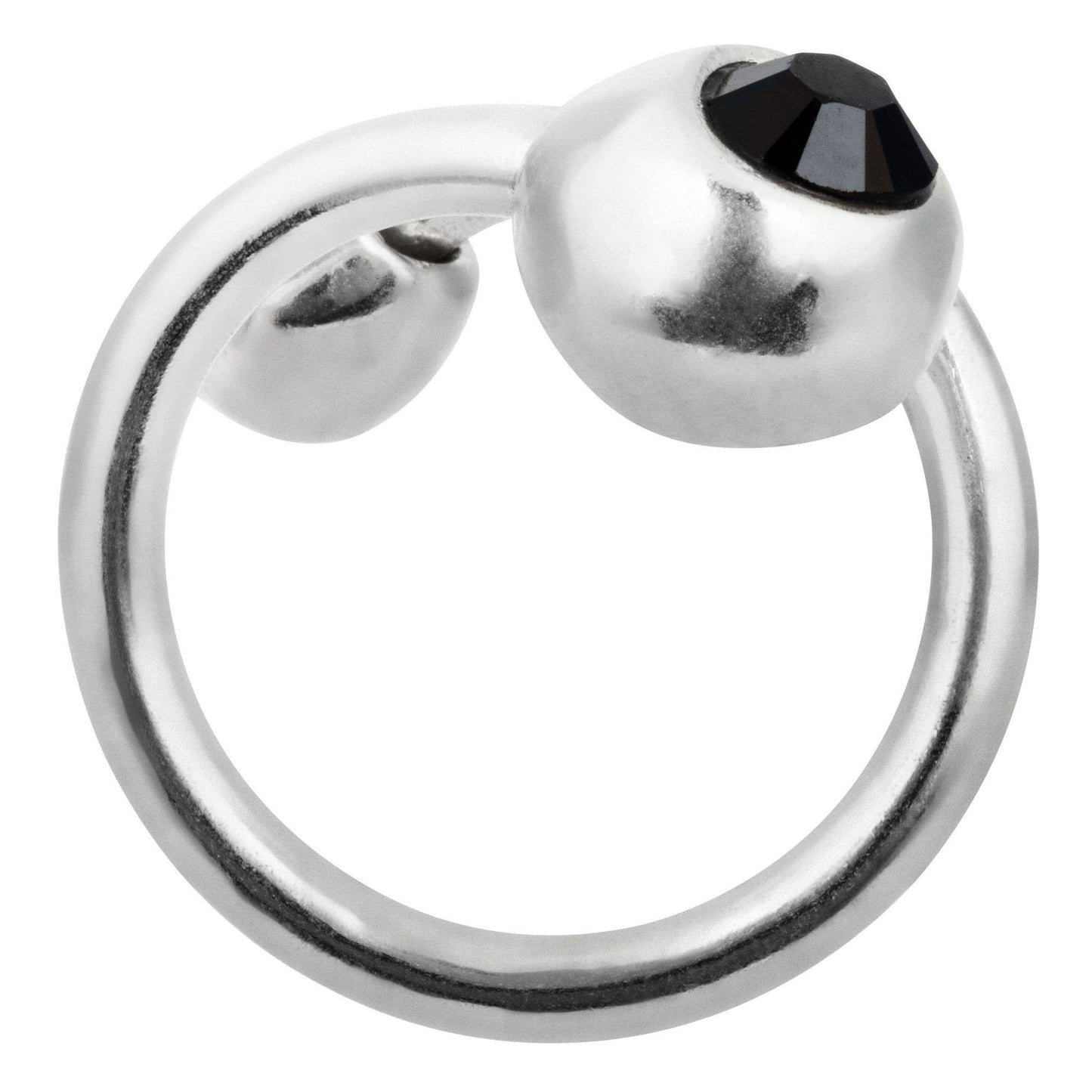 Gloria Mago - Ring-Swarovski zwart verzilverd