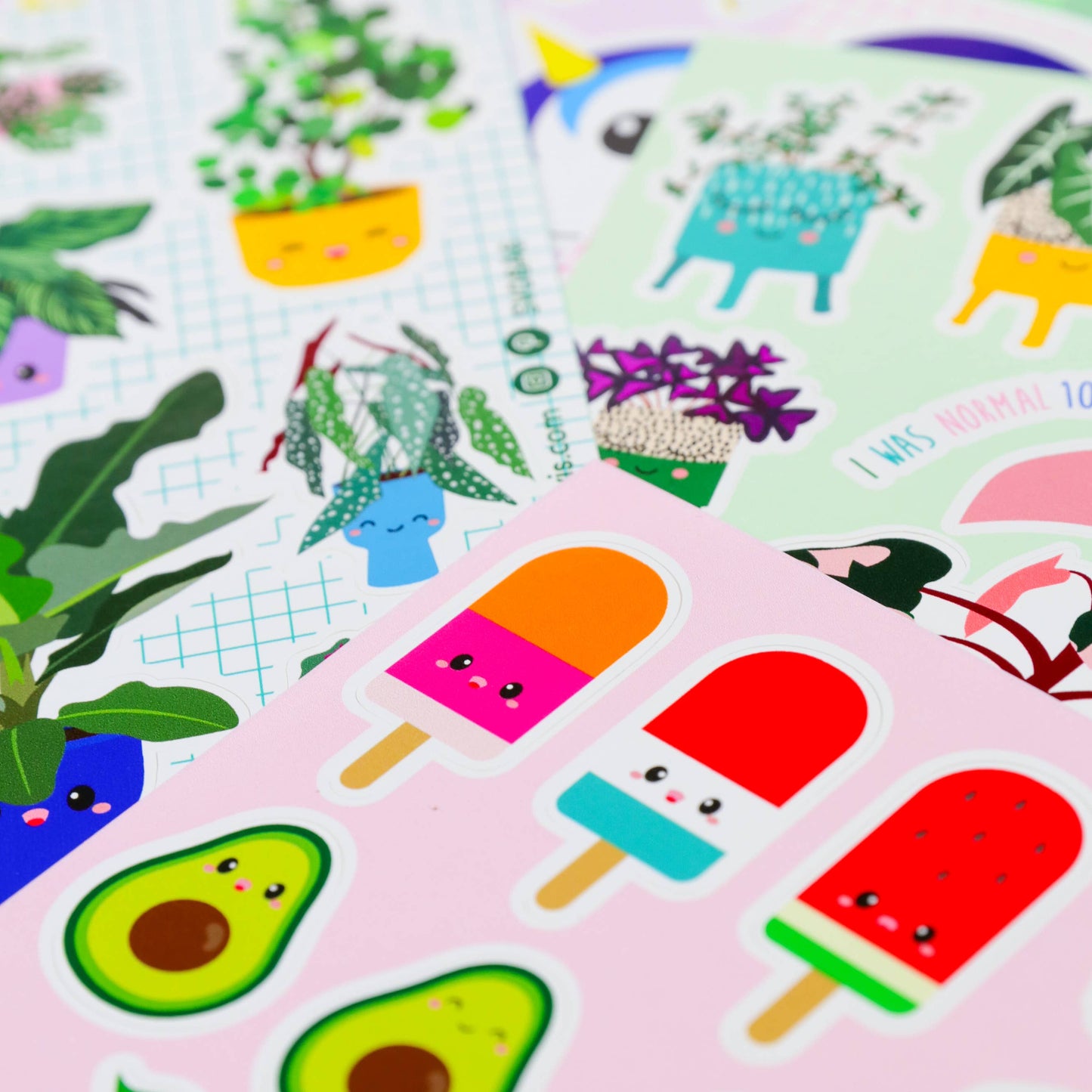 Studio Inktvis B.V. - Stickervel Planten met Pink Princess, Monstera en Pilea