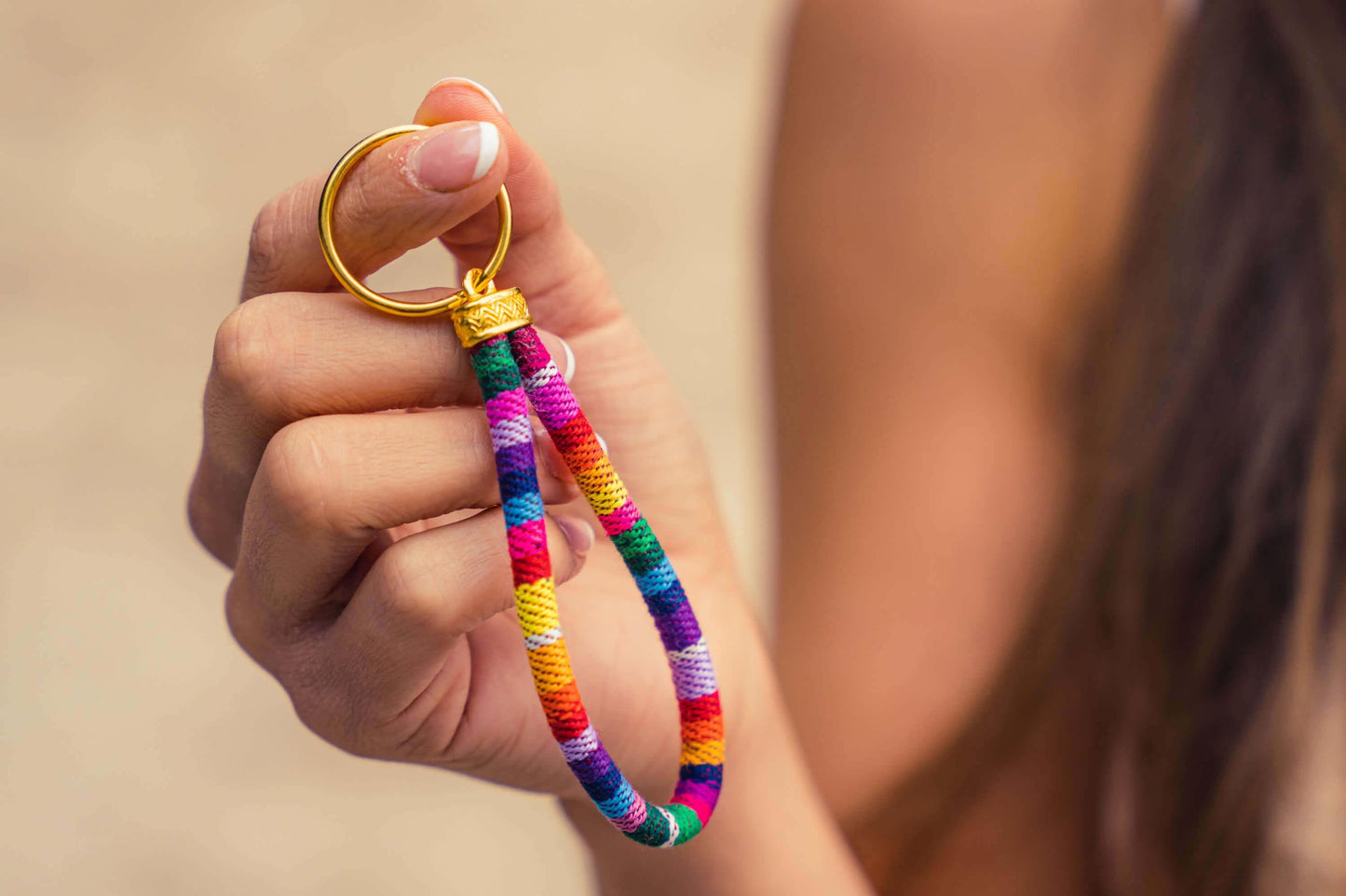 Made By Nami - Boho sleutelhanger - Regenboog