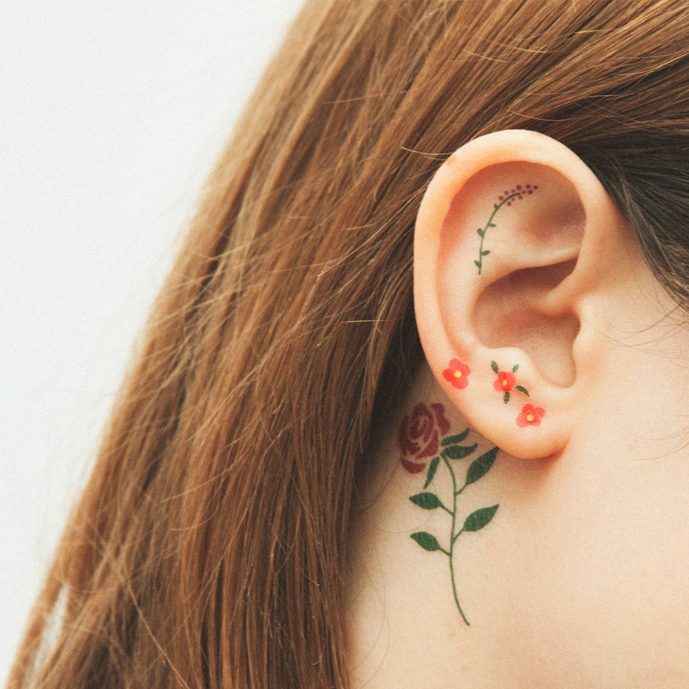 Tattoonie - MINI FLORALS tijdelijke tattoo (set van 2)