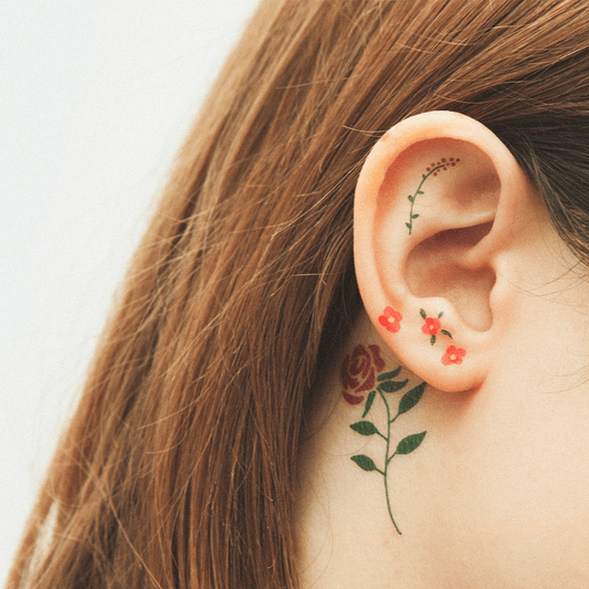 Tattoonie - MINI FLORALS tijdelijke tattoo (set van 2)