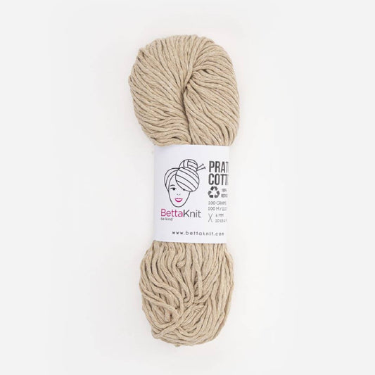 BettaKnit - Prato Cotton, katoengaren verkregen uit gerecycled afval: Beige