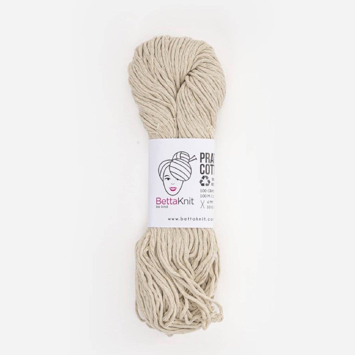 BettaKnit - Prato Cotton, katoengaren verkregen uit gerecycled afval: Beige