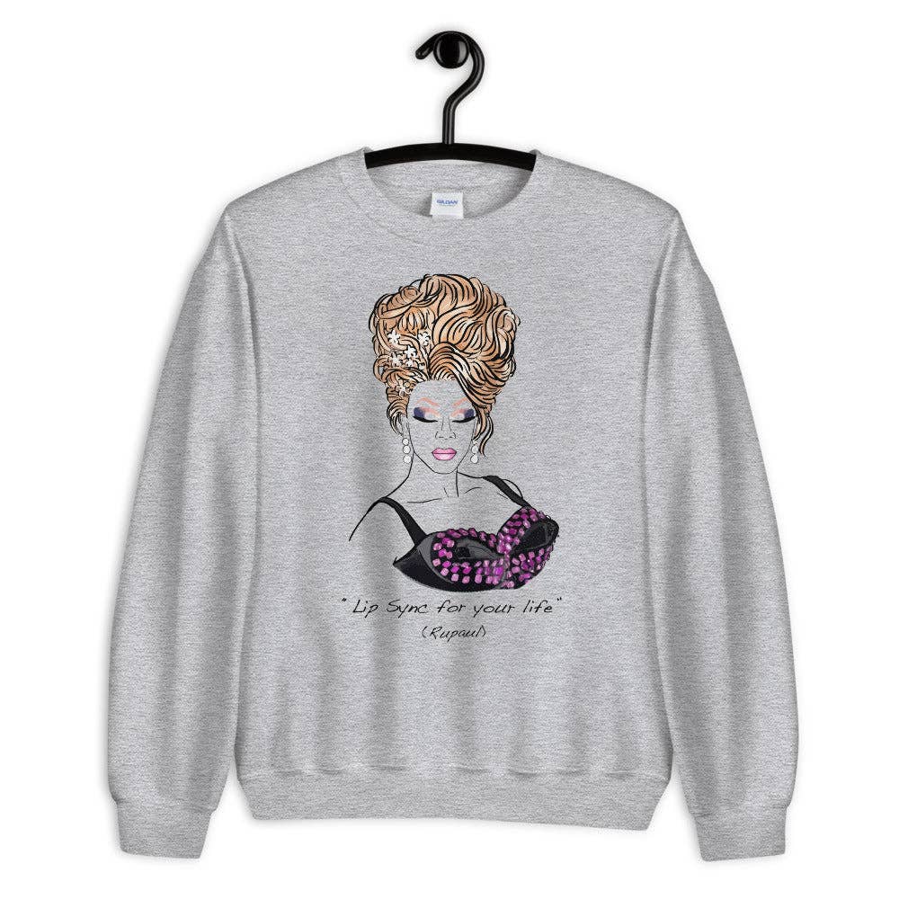 El loco del Pelo Rizo - Sweatshirt, uniseks, Rupaul: Blanco / M