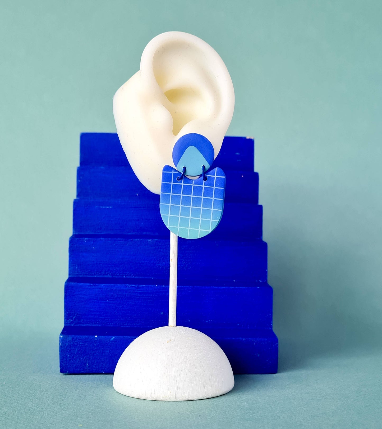 Mono - Groene en lila handgemaakte oorbellen van polymeerklei in 4 stijlen (Kopie): 2