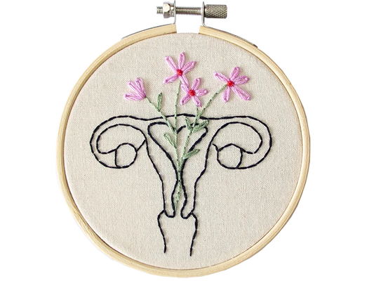 Uterus Embroidery Flowers 10 cm