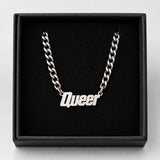 Queer necklace thick - Silver